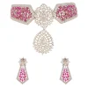 8463-rani-pink-anti-tarnish-finish-rhodium-plated-long-necklace-set-in-brass-with-cz-diamonds-1.webp Rani Pink Anti Tarnish Finish Rhodium Plated Long Necklace Set In Brass with CZ Diamonds