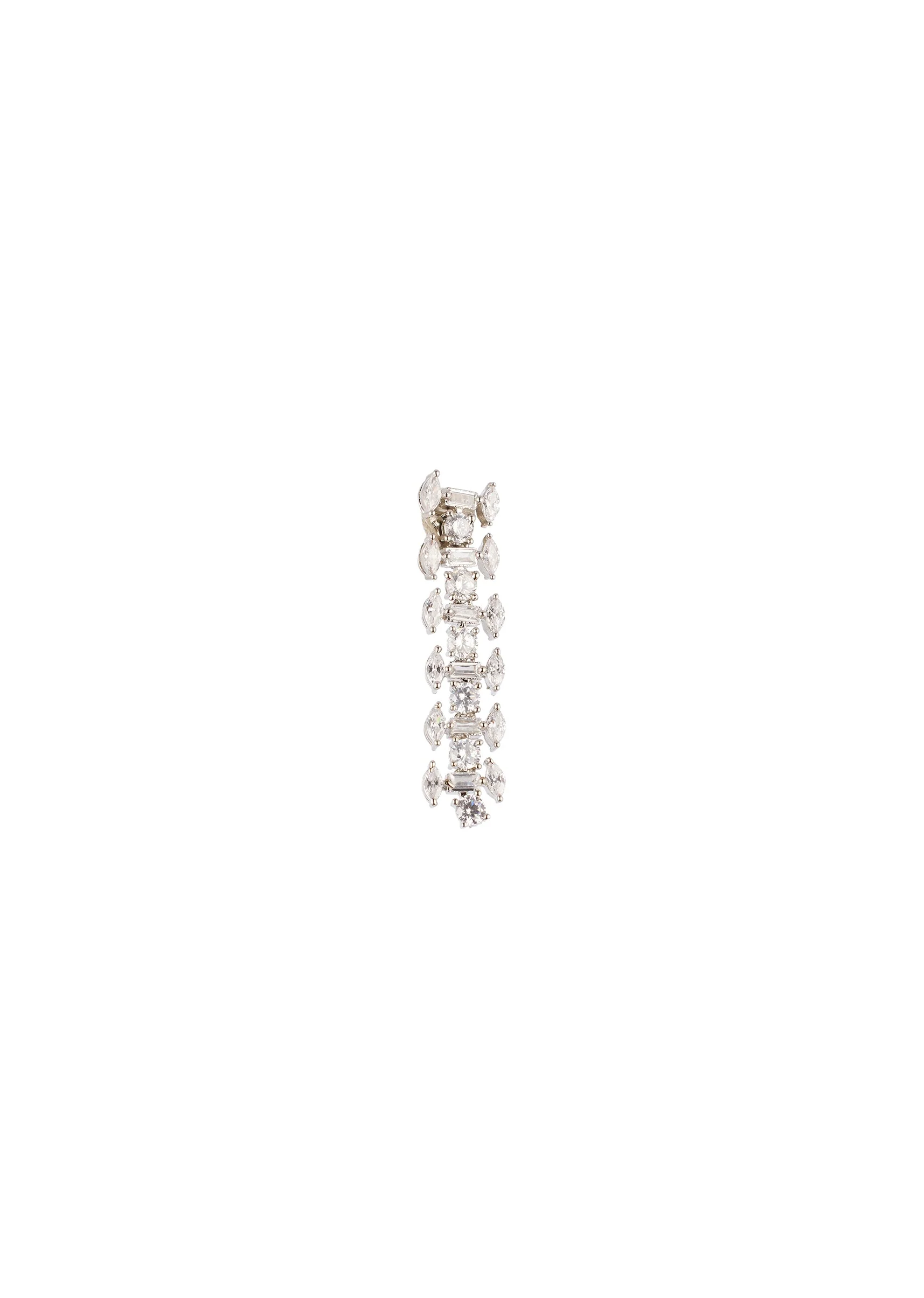 8466-silver-finish-necklace-set-in-mix-metal-with-modern-geometric-style-and-white-cubic-zirconia-accents-4.webp Silver Finish Necklace Set In Mix Metal With Modern Geometric Style And White Cubic Zirconia Accents