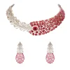 8467-rani-pink-cz-diamond-anti-tarnish-finish-gemstone-necklace-set-in-rhodium-plated-brass-1.webp Rani Pink CZ Diamond Anti Tarnish Finish Gemstone Necklace Set in Rhodium Plated Brass