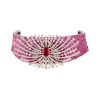 8468-rani-pink-anti-tarnish-rhodium-plated-brass-long-necklace-set-with-cz-diamond-and-gem-stones-2.webp Rani Pink Anti Tarnish Rhodium Plated Brass Long Necklace Set with CZ Diamond and Gem Stones