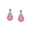8468-rani-pink-anti-tarnish-rhodium-plated-brass-long-necklace-set-with-cz-diamond-and-gem-stones-3.webp Rani Pink Anti Tarnish Rhodium Plated Brass Long Necklace Set with CZ Diamond and Gem Stones