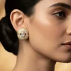 Floral Kundan Stud Earrings