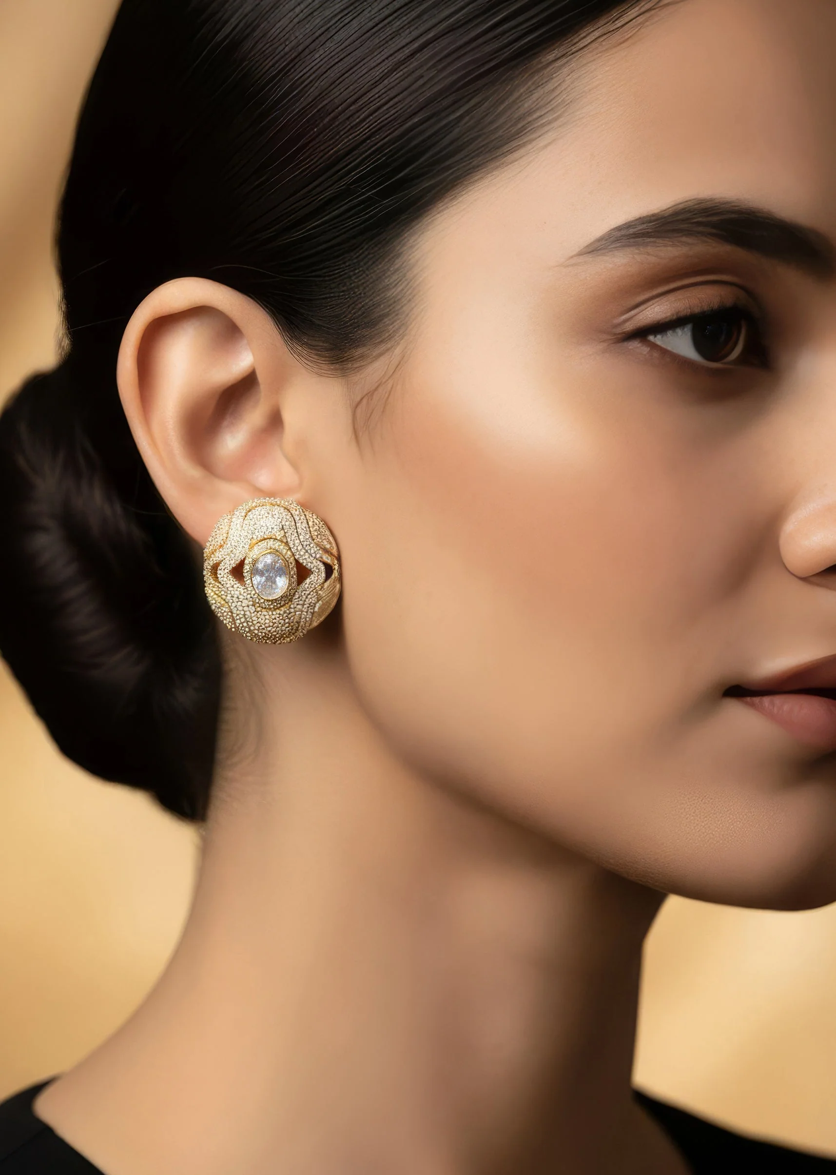 Floral Kundan Stud Earrings