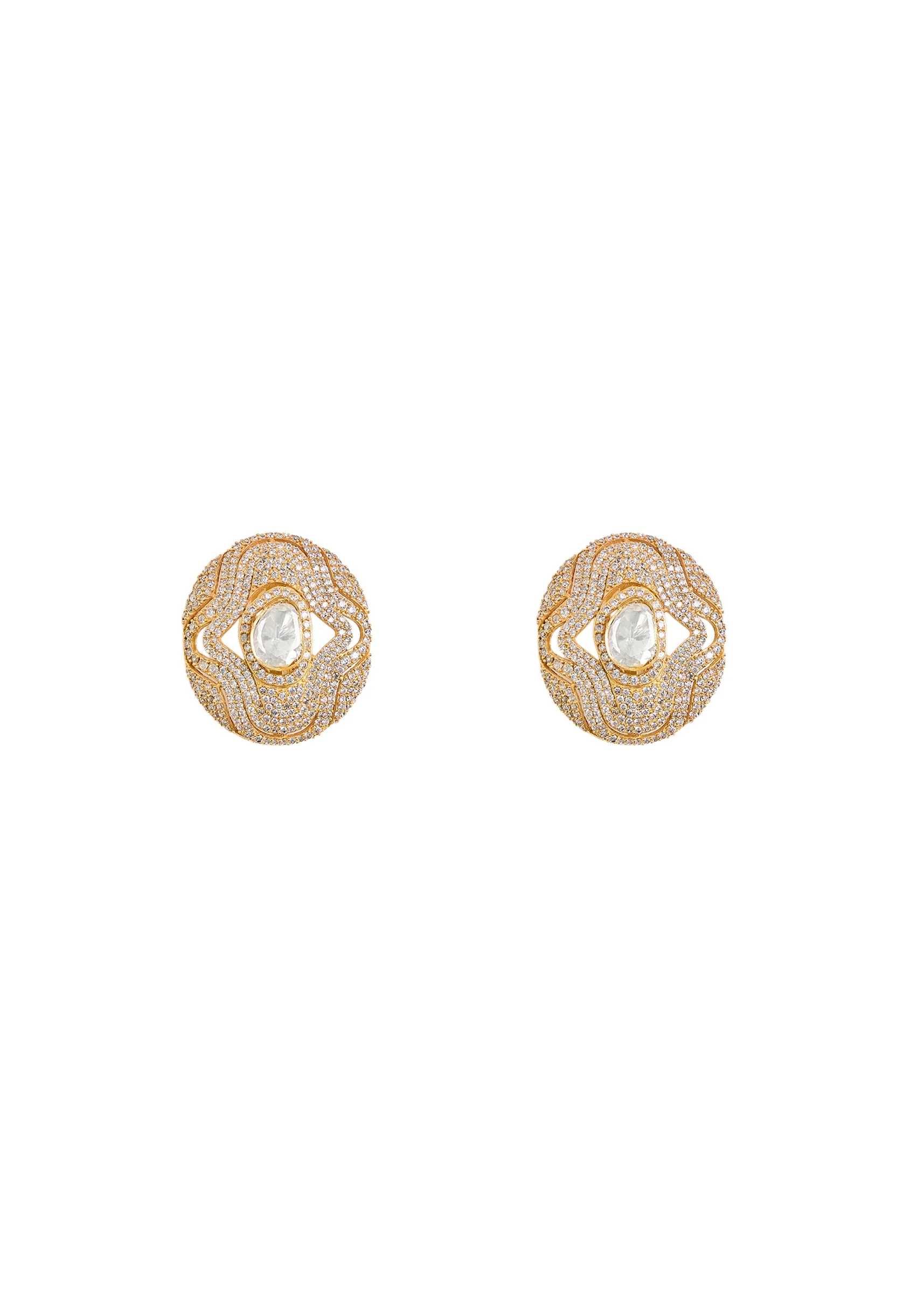 Floral Kundan Stud Earrings