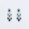 Silver Plated Blue Zircon Short Necklace Set With Dangler Earrings And Maangtikka