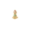 Gold Plated Green And Red Gemstones With Dangling Embellished Necklace Set With Earrings