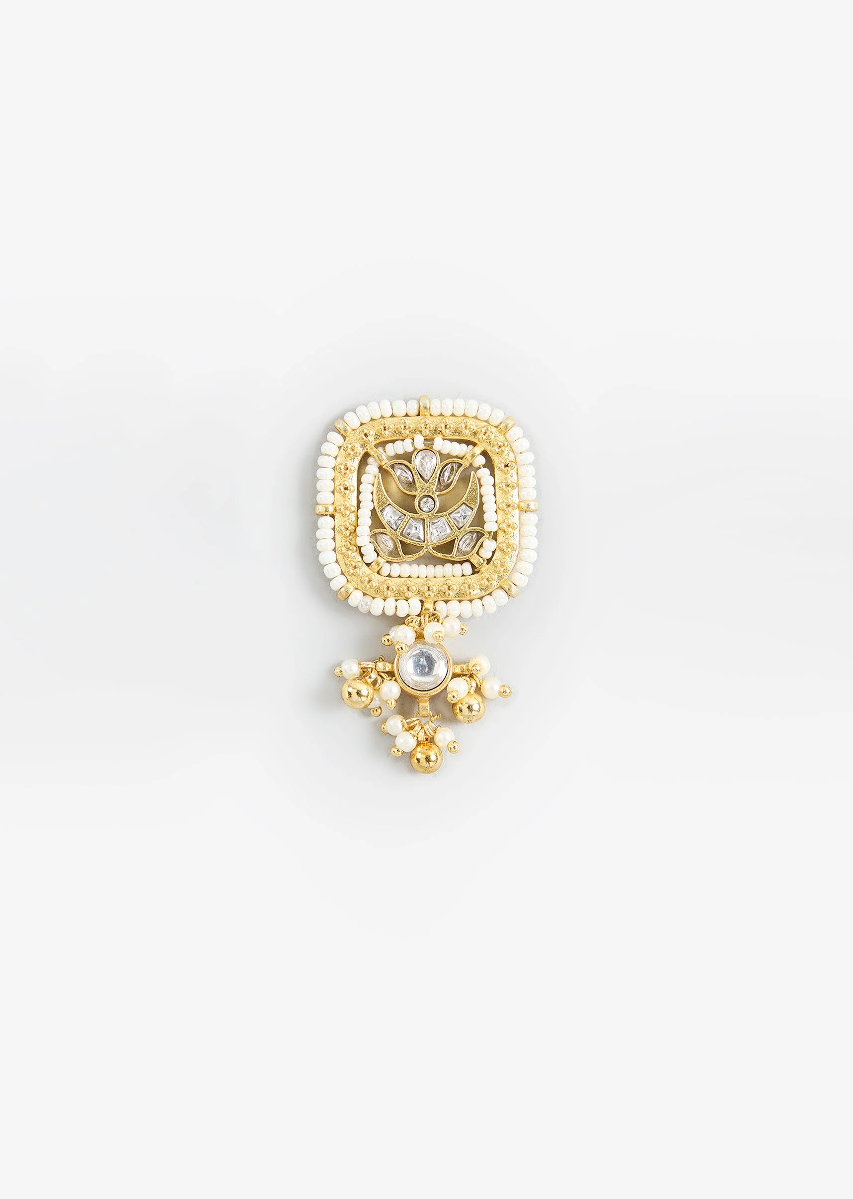 Gold Tone Choker Necklace And Stud Earring Set With Stone Detailing