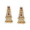 8483-gold-finish-earrings-in-drop-style-with-kundan-and-multi-stone-and-pearl-detailing-2.webp Gold Finish Earrings In Drop Style With Kundan And Multi Stone And Pearl Detailing