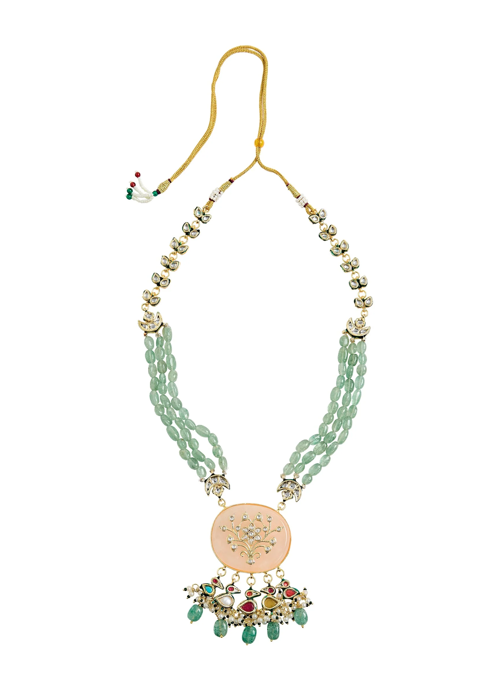 Elegant Green Beaded Necklace Set