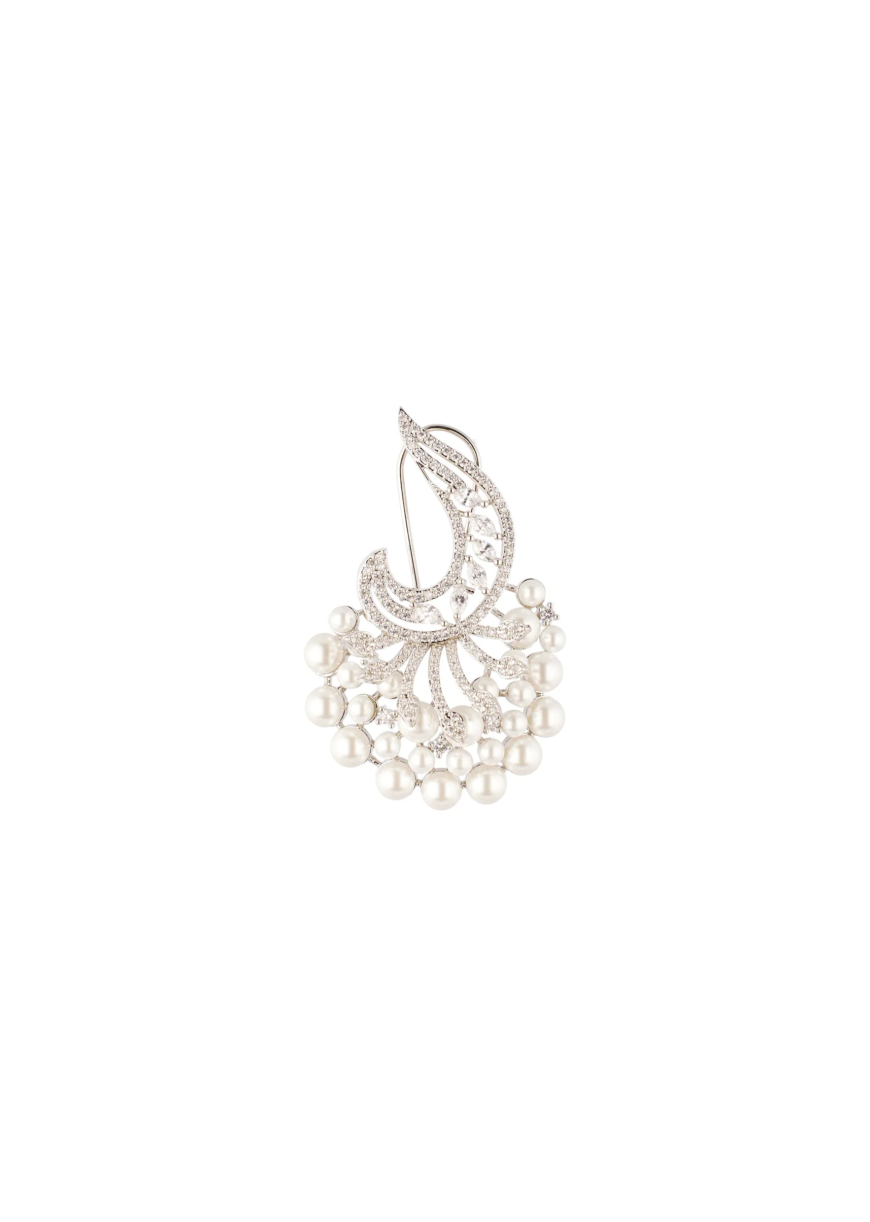 8491-silver-finish-fan-style-earrings-with-white-simulated-pearls-and-crystal-set-crescent-2.webp Silver Finish Fan Style Earrings With White Simulated Pearls and Crystal Set Crescent