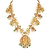 8493-gold-finish-temple-style-necklace-set-with-green-and-pink-simulated-stones-and-zirconia-accents-3.webp Gold Finish Temple Style Necklace Set With Green and Pink Simulated Stones And Zirconia Accents
