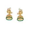 8495-gold-finish-necklace-set-with-traditional-temple-motifs-and-green-simulated-stones-3.webp Gold Finish Necklace Set With Traditional Temple Motifs And Green Simulated Stones