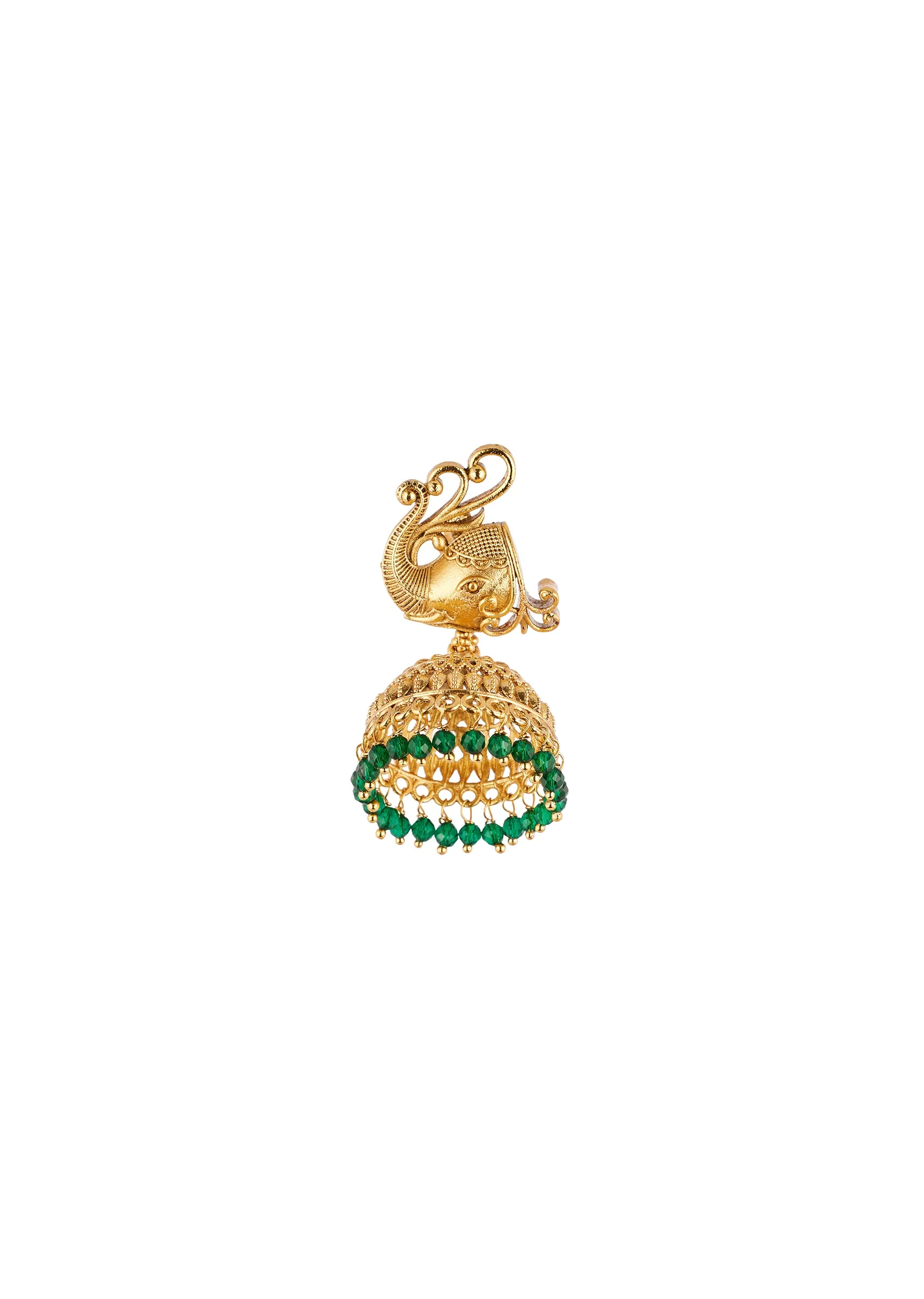 8495-gold-finish-necklace-set-with-traditional-temple-motifs-and-green-simulated-stones-4.webp Gold Finish Necklace Set With Traditional Temple Motifs And Green Simulated Stones