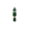 Silver Plated Green Stone Danglers With Crystals Around