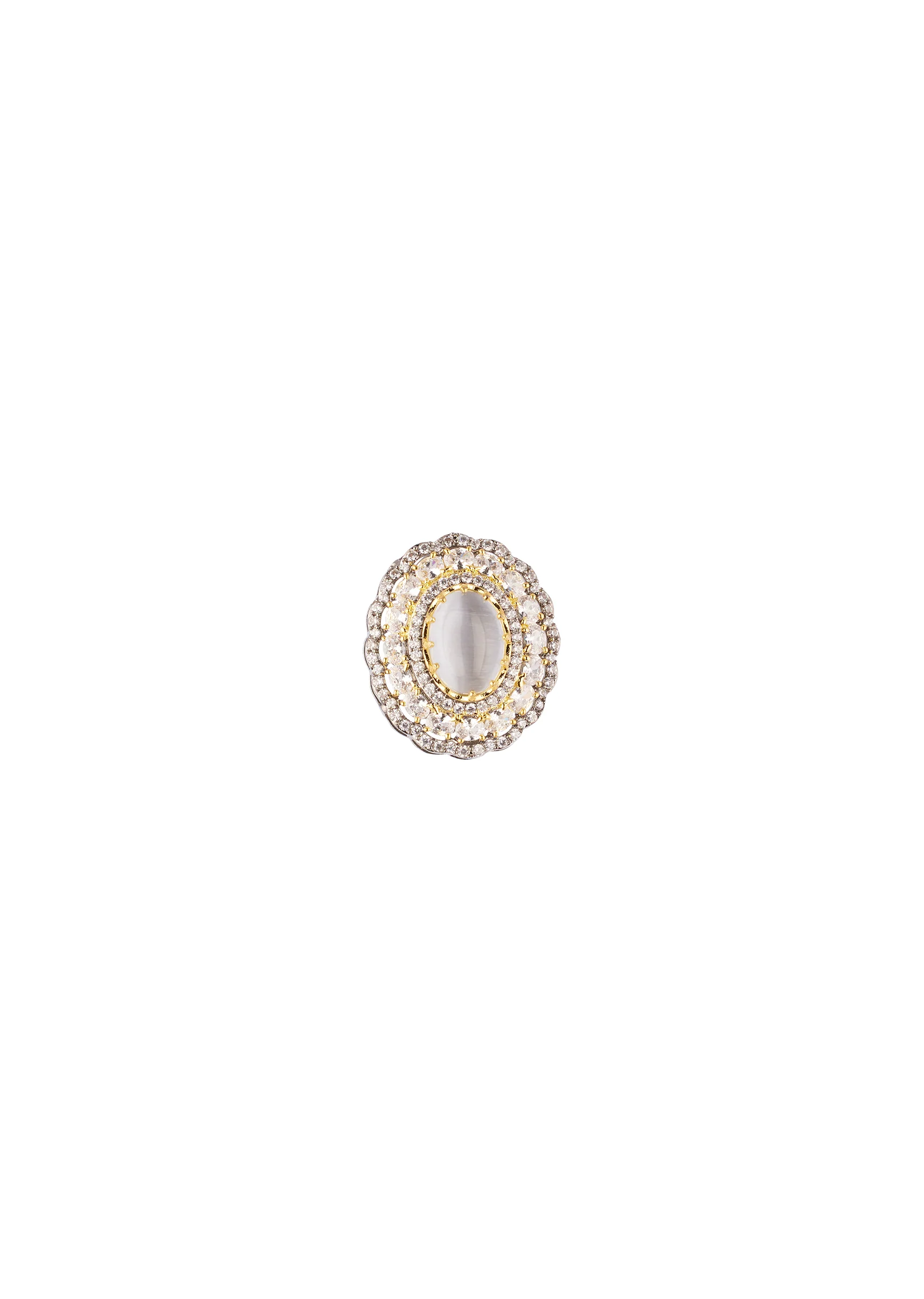 8503-silver-finish-oval-stud-earrings-with-pale-translucent-grey-center-stone-and-dual-tone-pave-set-crystal-border-2.webp Silver Finish Oval Stud Earrings With Pale Translucent Grey Center Stone and Dual Tone Pavé Set Crystal Border