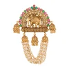 8504-gold-toned-hair-pin-with-temple-style-motifs-and-white-pink-and-green-simulated-stones-2.webp Gold Toned Hair Pin With Temple Style Motifs And White Pink and Green Simulated Stones