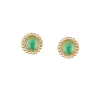 8506-gold-finish-circular-stud-earrings-with-large-green-center-stone-and-polki-style-halo-2.webp Gold Finish Circular Stud Earrings With Large Green Center Stone and Polki Style Halo