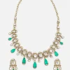 Elegant Green Drop Kundan Necklace Set
