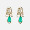 Elegant Green Drop Kundan Necklace Set