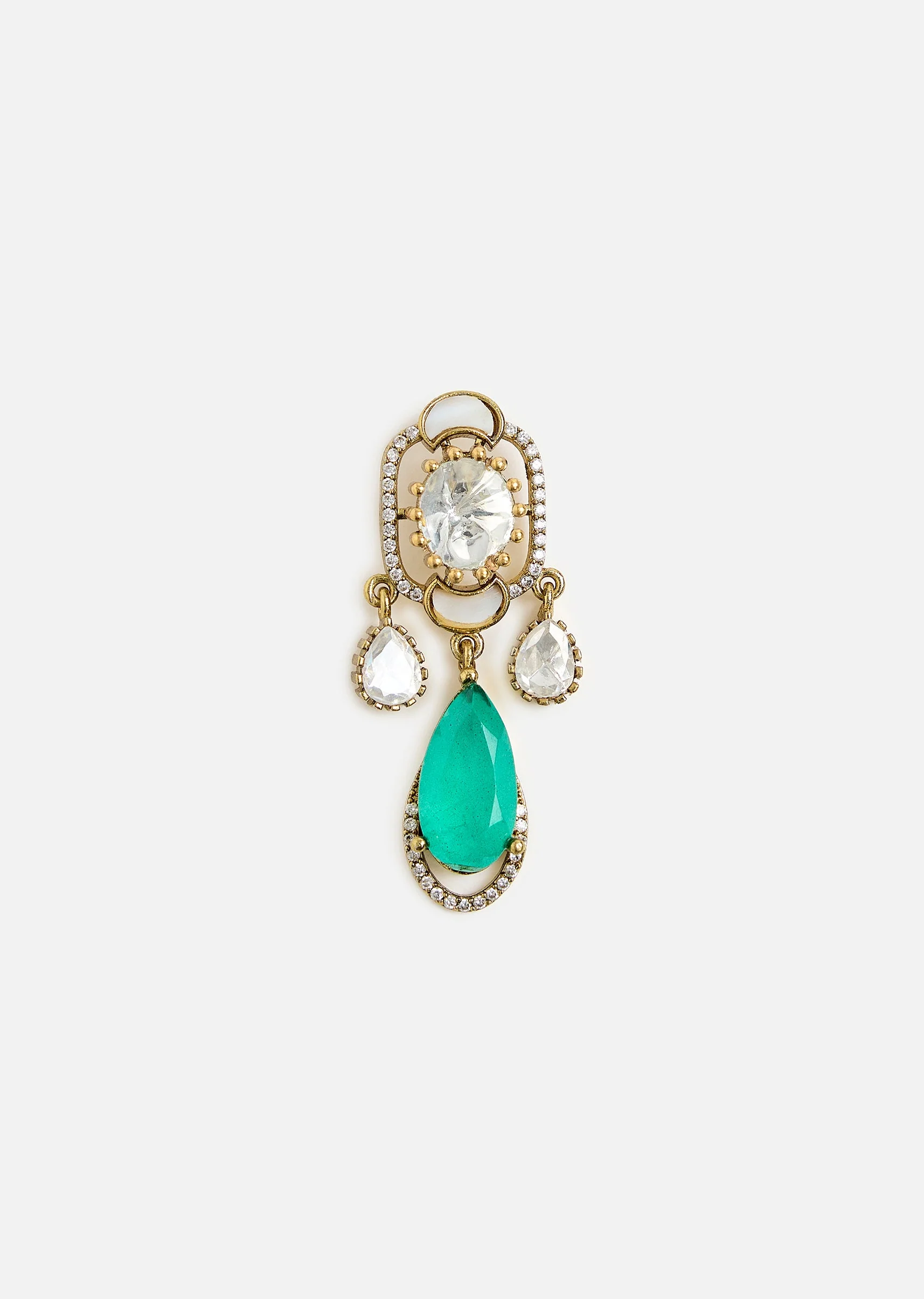 Elegant Green Drop Kundan Necklace Set