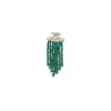 Multi Layer Green Beaded Necklace Set With Matching Long Earrings And Crystal Studded Separators
