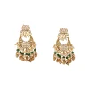 8516-gold-finish-earrings-in-chandelier-style-with-kundan-and-green-stone-and-pearl-detailing-2.webp Gold Finish Earrings In Chandelier Style With Kundan And Green Stone And Pearl Detailing