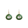 Emerald Green Round Drop Earrings