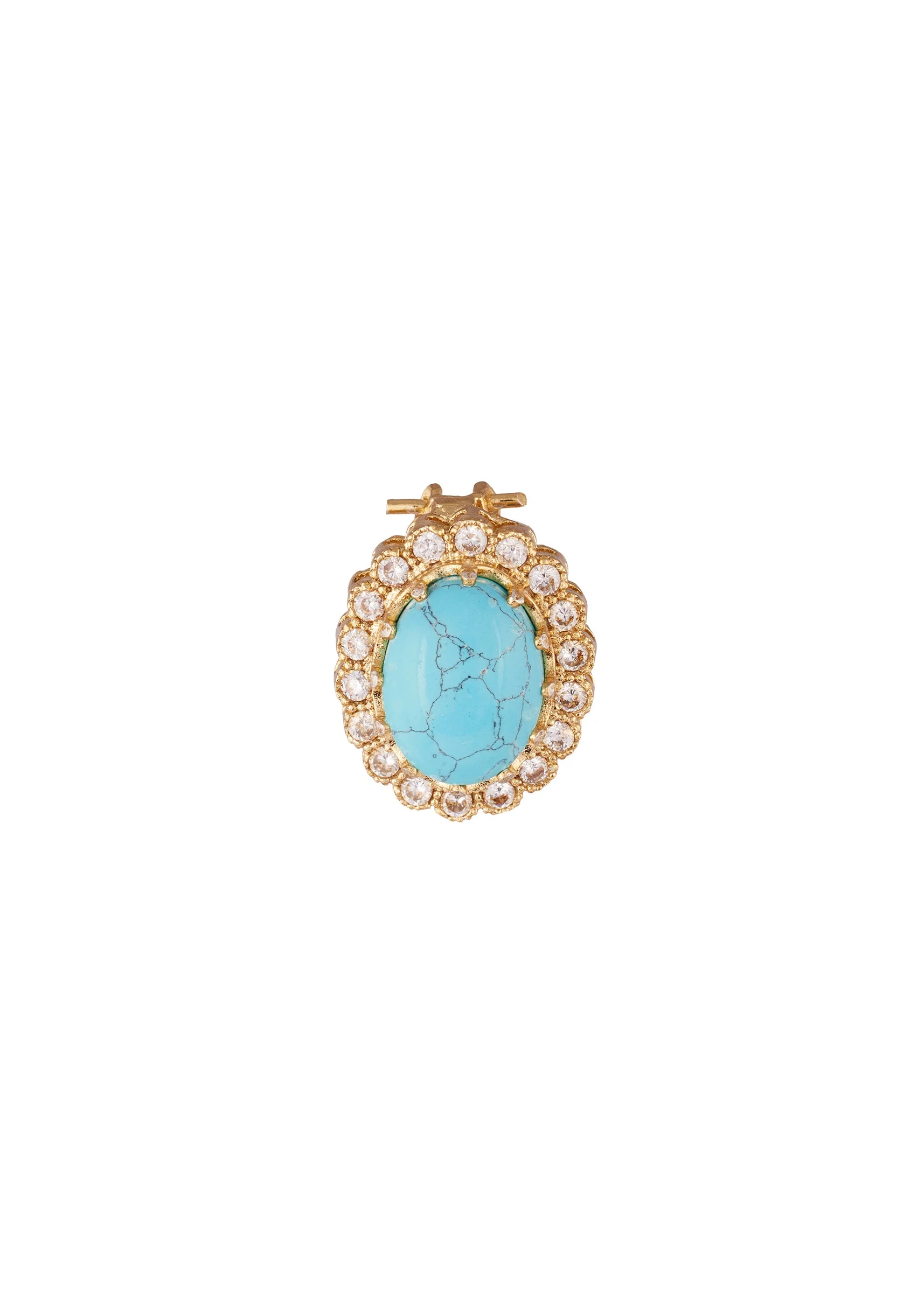 8520-gold-finish-oval-stud-earrings-with-dome-cut-turquoise-stone-and-scalloped-white-cz-halo-3.webp Gold Finish Oval Stud Earrings With Dome Cut Turquoise Stone And Scalloped White CZ Halo