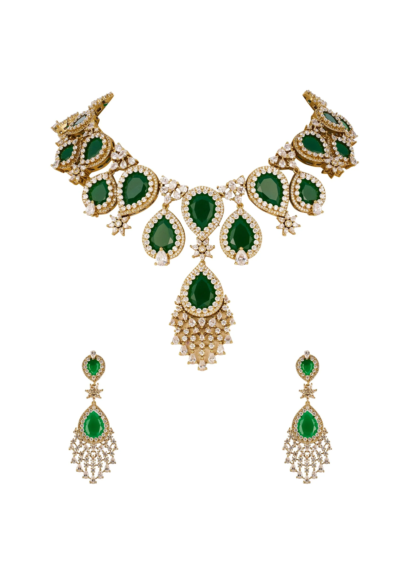 8522-green-and-gold-anti-tarnish-finish-cz-diamond-necklace-set-in-rhodium-plated-brass-1.webp Green and Gold Anti Tarnish Finish CZ Diamond Necklace Set in Rhodium Plated Brass
