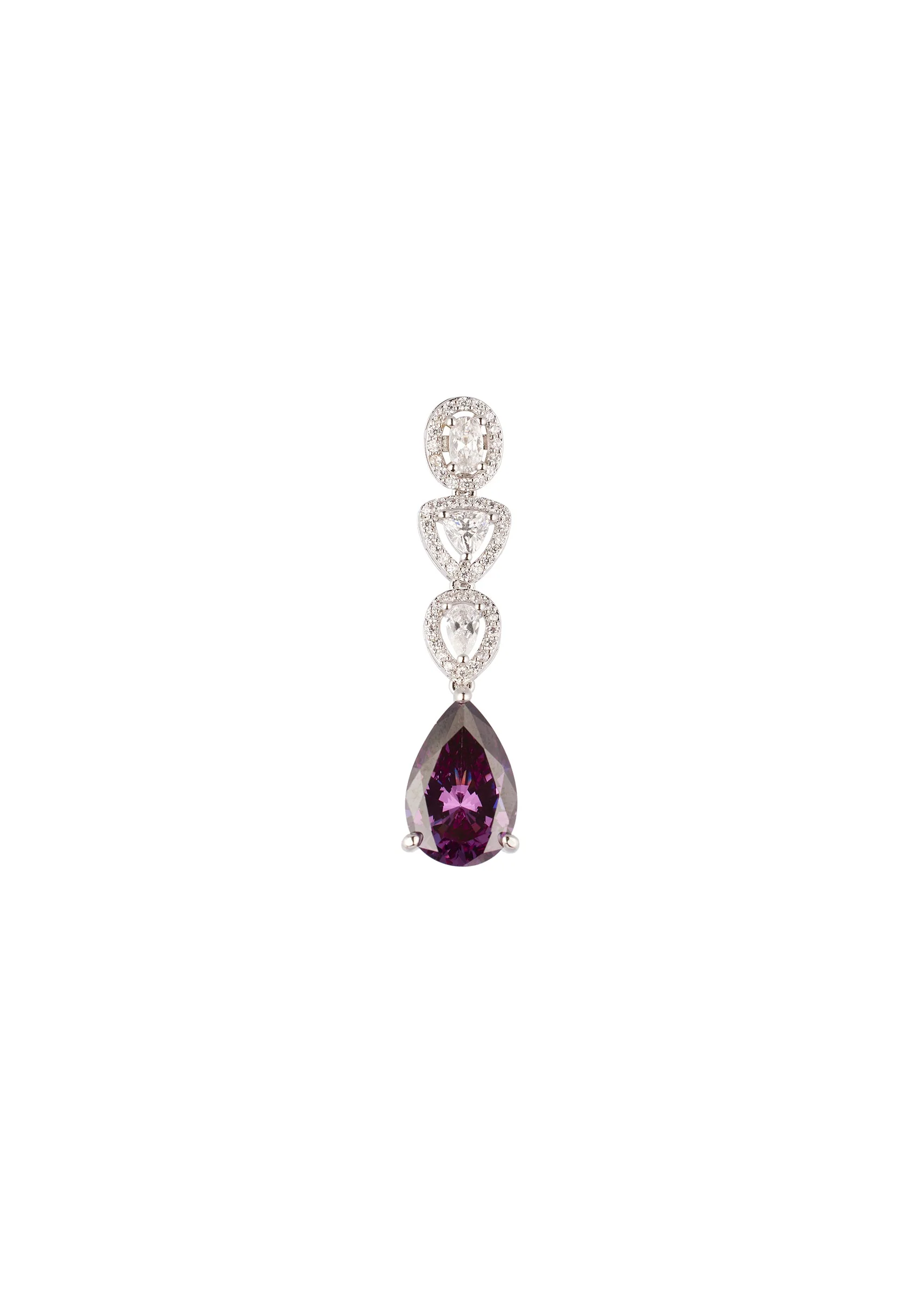 8525-silver-finish-earrings-in-mix-metal-with-modern-pendant-style-and-purple-simulated-stone-accents-3.webp Silver Finish Earrings In Mix Metal With Modern Pendant Style And Purple Simulated Stone Accents