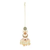 Gold Finish Choker Necklace Set With Kundan Enamel Floral Motifs And Green Red Accents