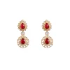Ruby Red Statement Drop Earrings