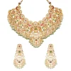 8530-gold-finish-tiered-choker-necklace-set-with-circular-motifs-red-stones-kundan-work-and-layered-beads-1.webp Gold Finish Tiered Choker Necklace Set With Circular Motifs Red Stones Kundan Work And Layered Beads