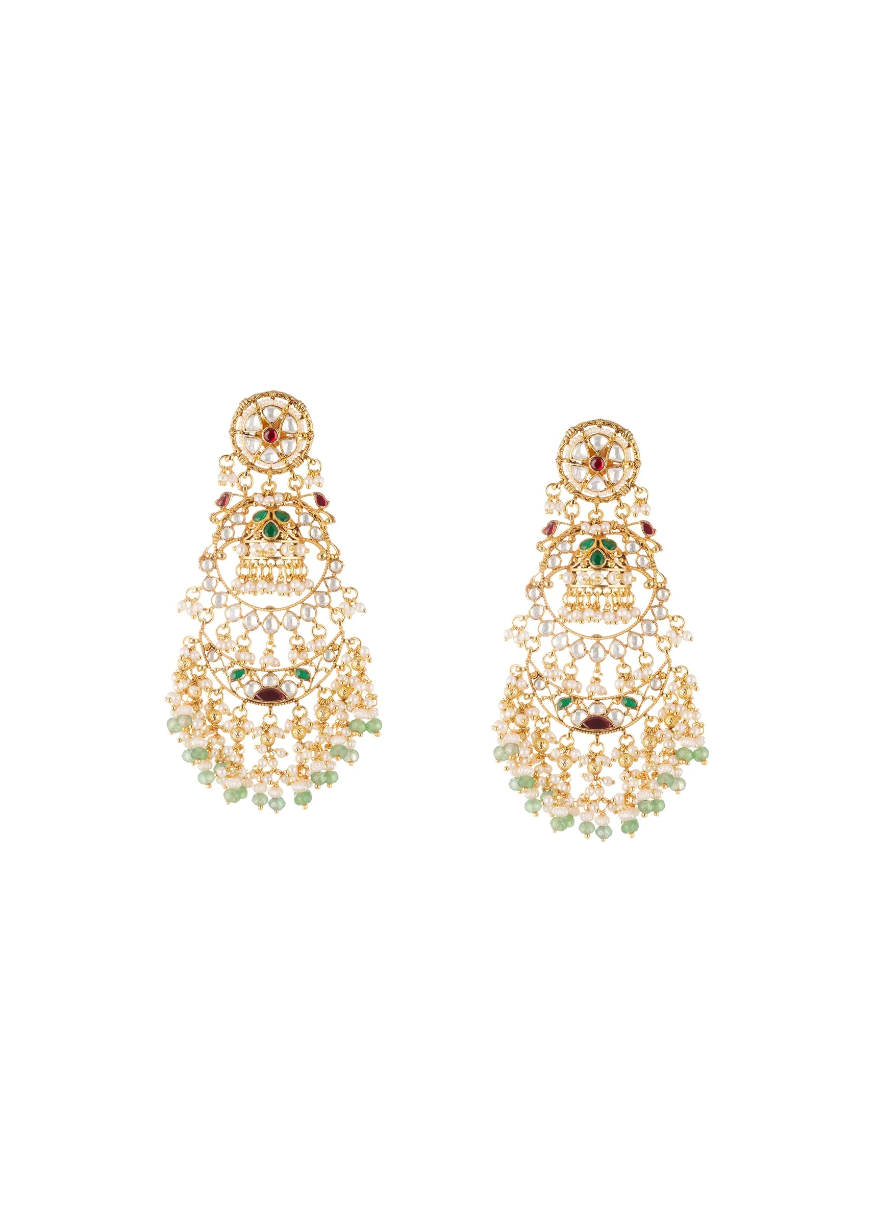 8530-gold-finish-tiered-choker-necklace-set-with-circular-motifs-red-stones-kundan-work-and-layered-beads-3.webp Gold Finish Tiered Choker Necklace Set With Circular Motifs Red Stones Kundan Work And Layered Beads