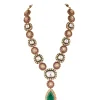 8531-gold-finish-kundan-long-necklace-set-with-central-emerald-drop-pendant-and-ruby-pearl-accents-3.webp Gold Finish Kundan Long Necklace Set With Central Emerald Drop Pendant And Ruby Pearl Accents