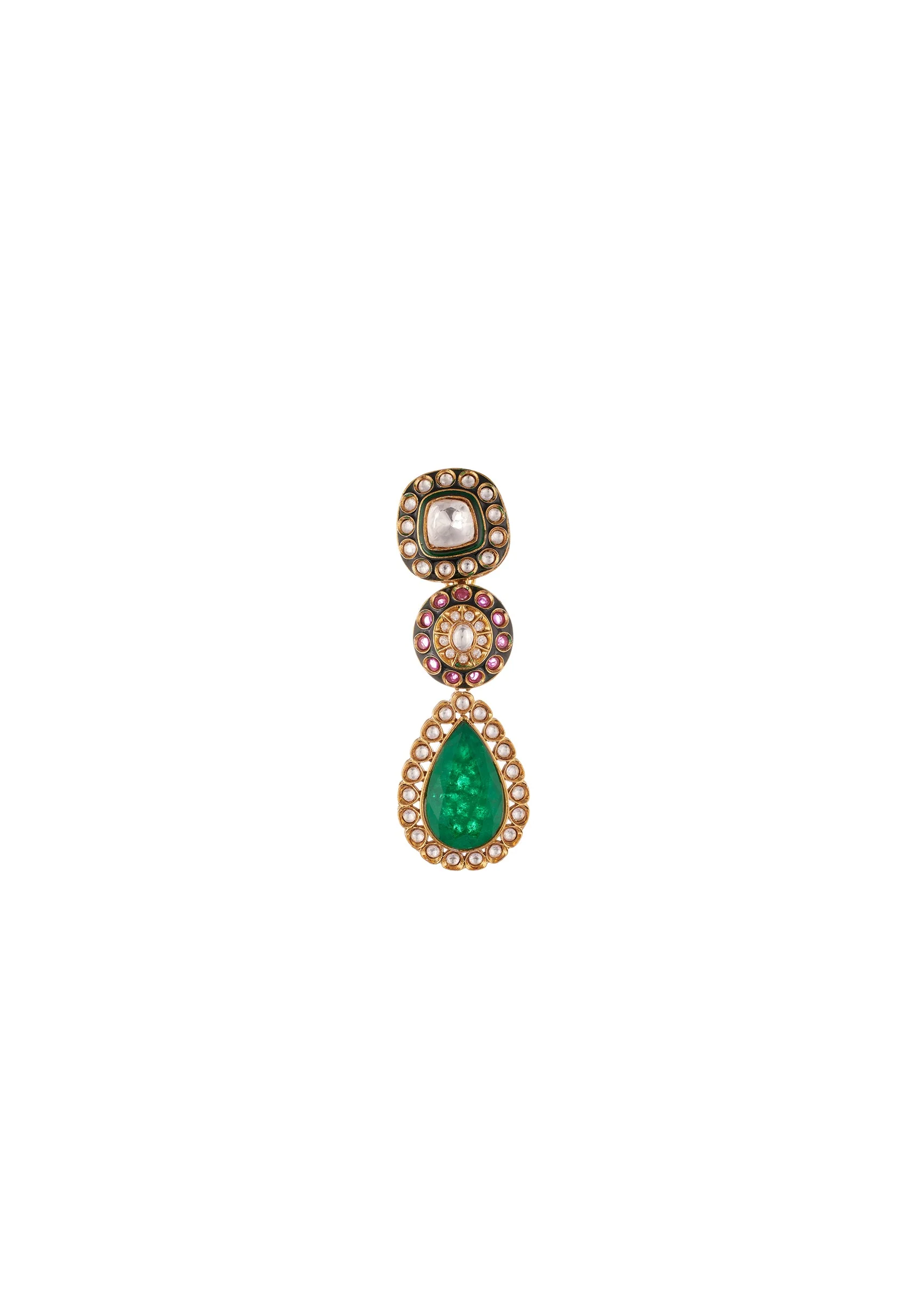 8531-gold-finish-kundan-long-necklace-set-with-central-emerald-drop-pendant-and-ruby-pearl-accents-5.webp Gold Finish Kundan Long Necklace Set With Central Emerald Drop Pendant And Ruby Pearl Accents