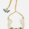 Emerald Stone Choker Set With Earrings