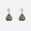 Emerald Stone Choker Set With Earrings