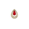 Gold Plated Red Kundan Polki Stud Earrings