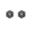 Silver Plated Purple Zircon Stud Earrings