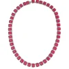 Silver Plated Red Short Necklace Set With Earrings