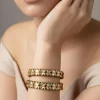 Gold Plated Bangles With Red Green Enamel And White Stones