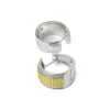 Silver Plated Yellow Hoop Earrings