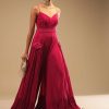 Rani Pink Jumpsuit In Crepe With Tiered Flare, Pleated Bodice And 3D Embroidered Belt And Pocket Detail