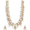 Gold Plated Kundan Long Necklace Set With Earrings