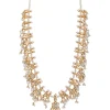 Gold Plated Kundan Long Necklace Set With Earrings