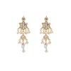 Gold Plated Kundan Long Necklace Set With Earrings
