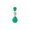 Silver Plated Green Diamond Drop Earrings