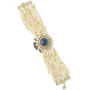 Gold Plated Blue Beaded Bracelet