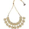 Gold Plated Kundan Polki Necklace And Earrings Set